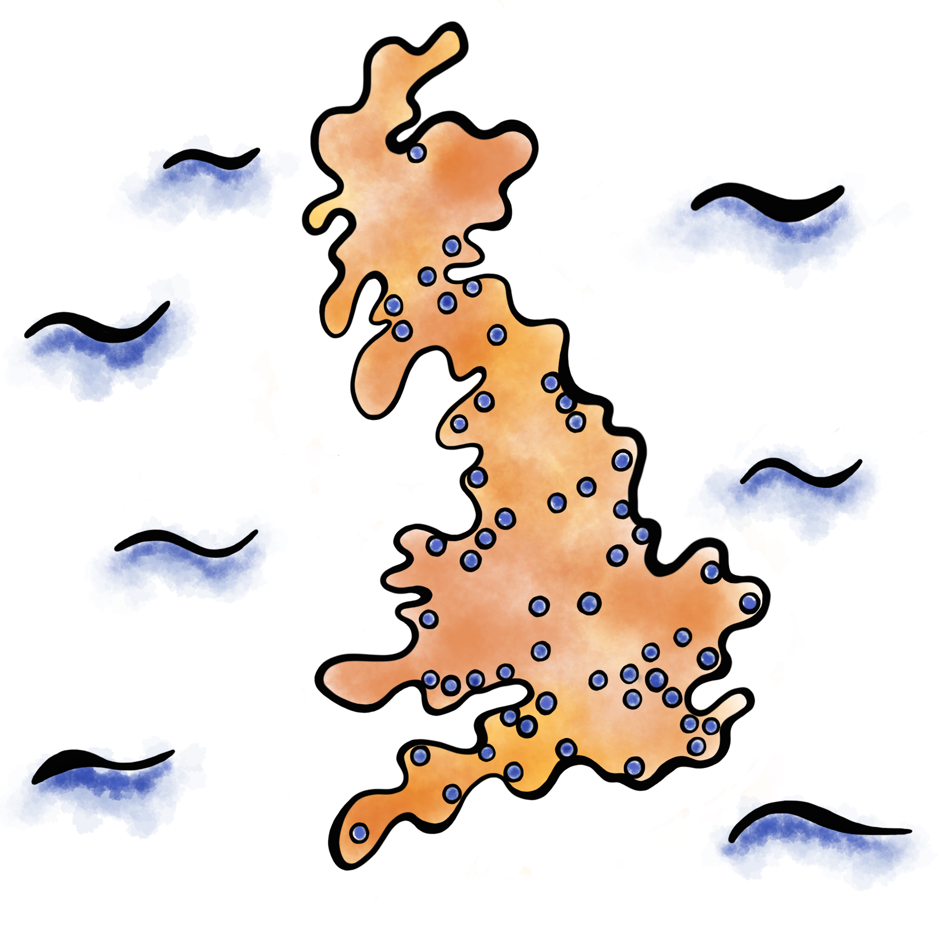 Crematoria locations illustration