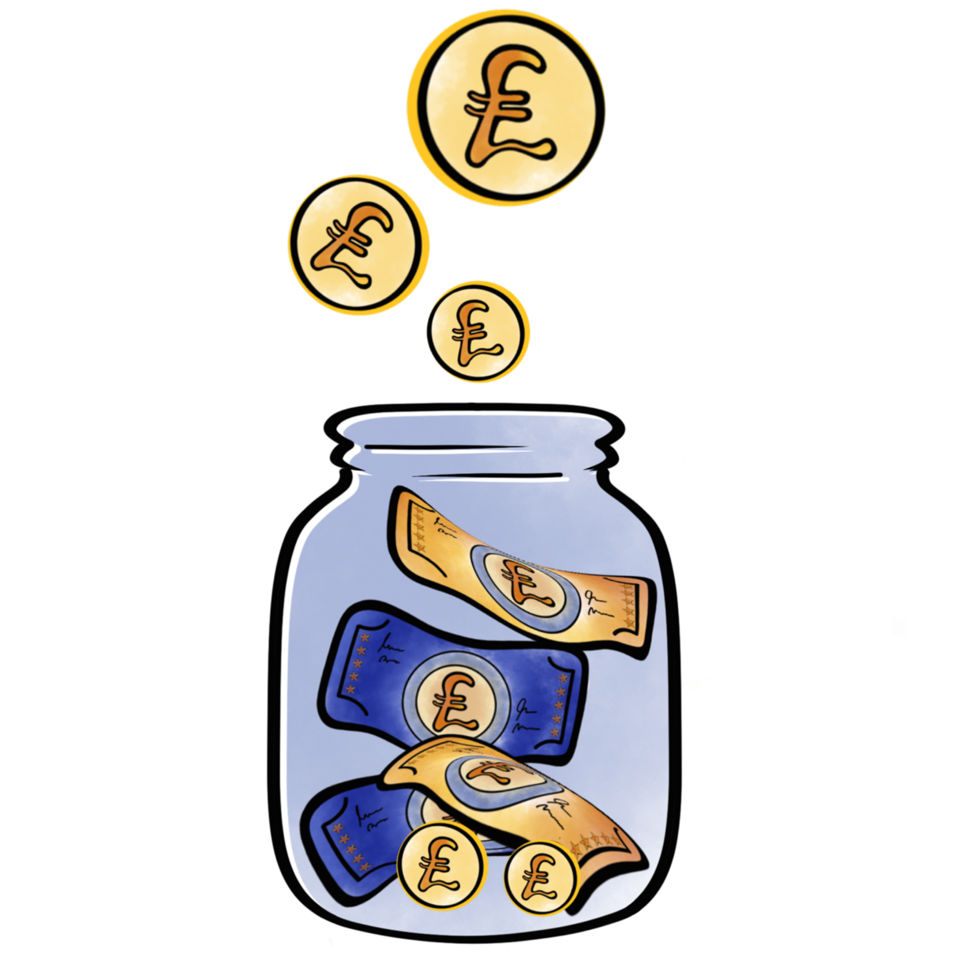 Money jar illustration