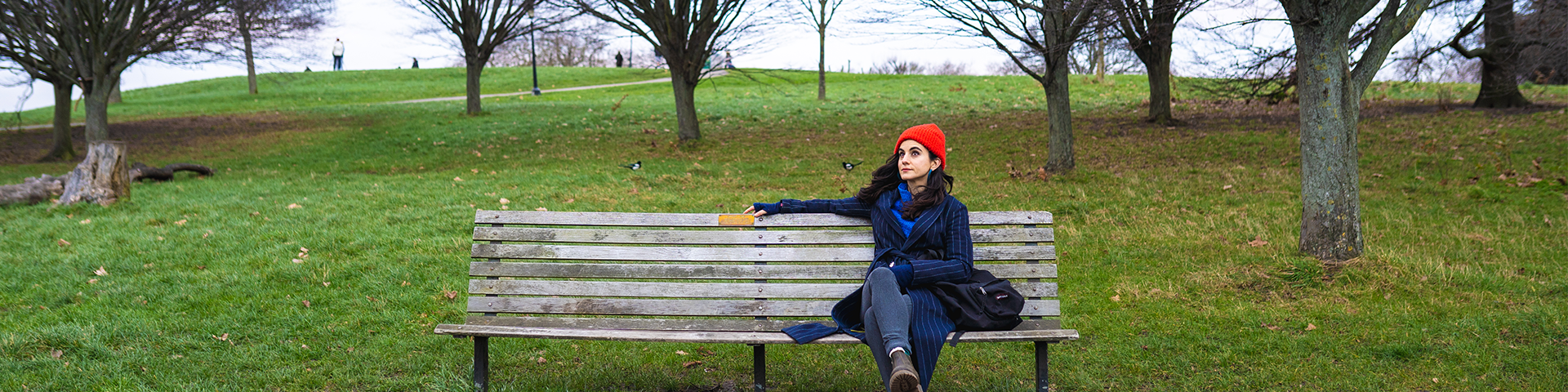 Woman sitting on bench