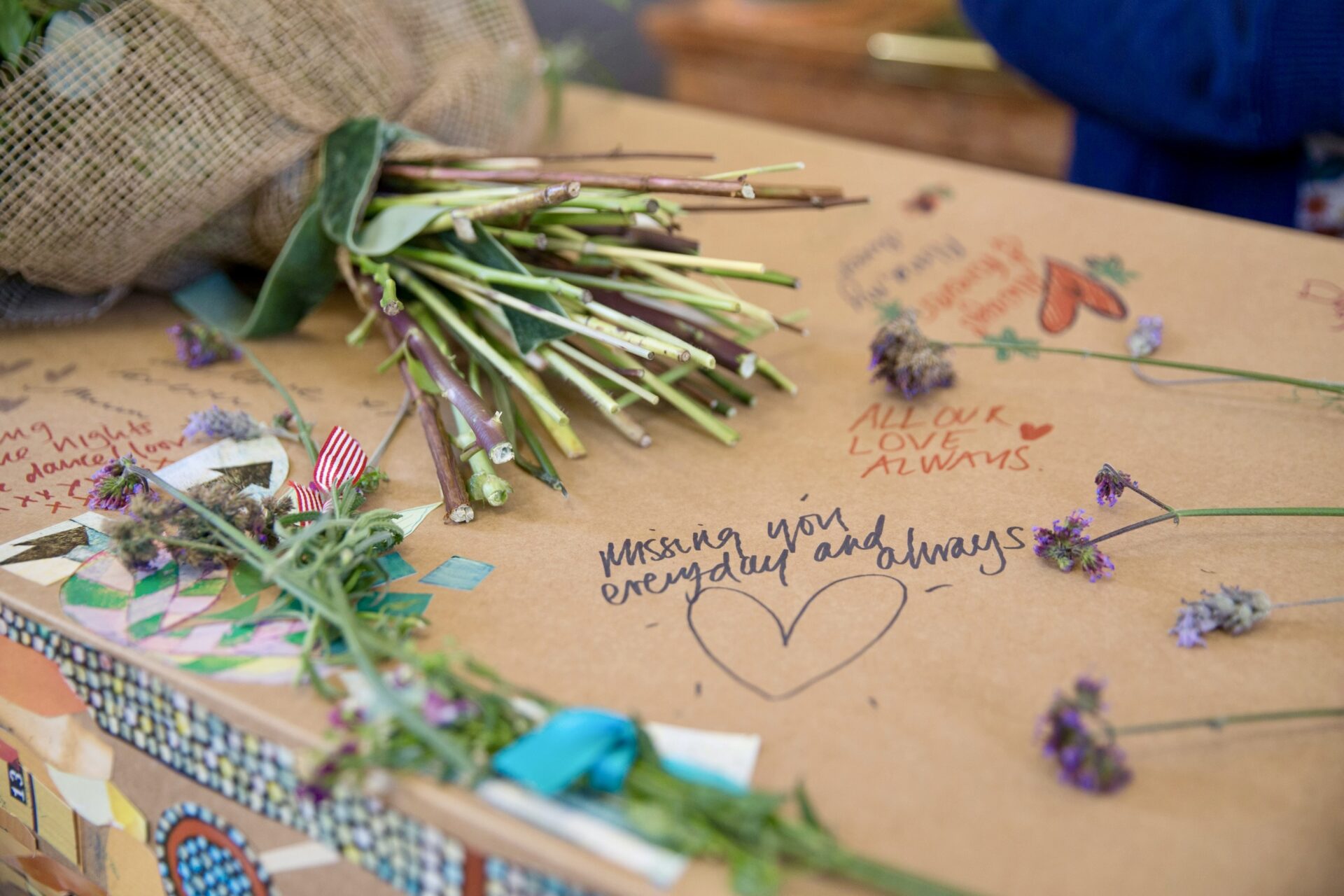 Customised cardboard coffin