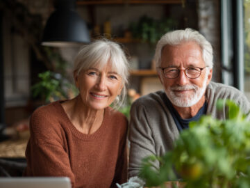 Older couple looking at camera