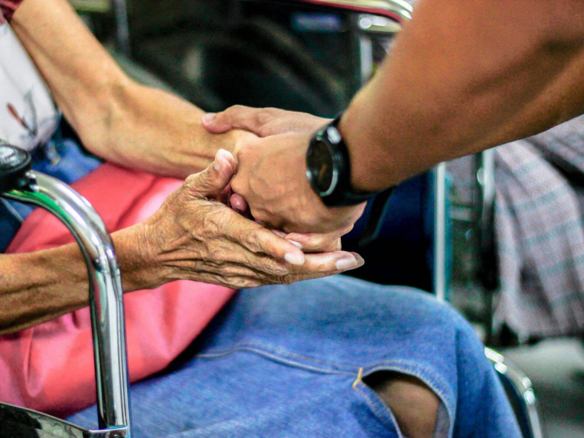 Holding hands hospital