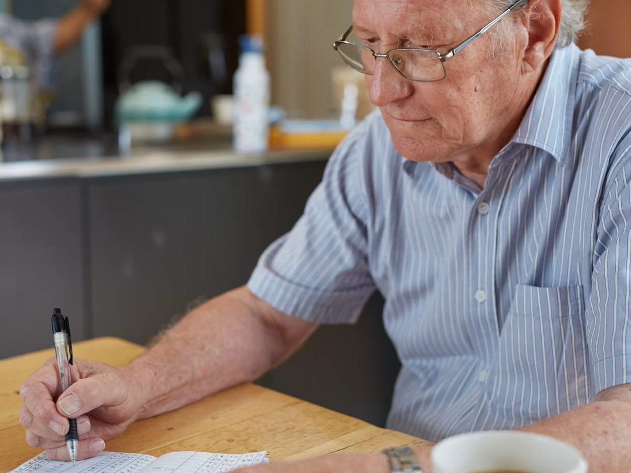 Old man writing
